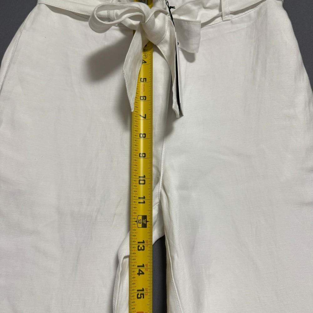 Halston Wide Leg Pants Womens XS White  Coastal Grandma Resortwear Boho Chic NWT - Picture 5 of 11